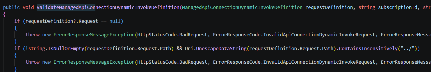 The validation code paths include a check for `../`
